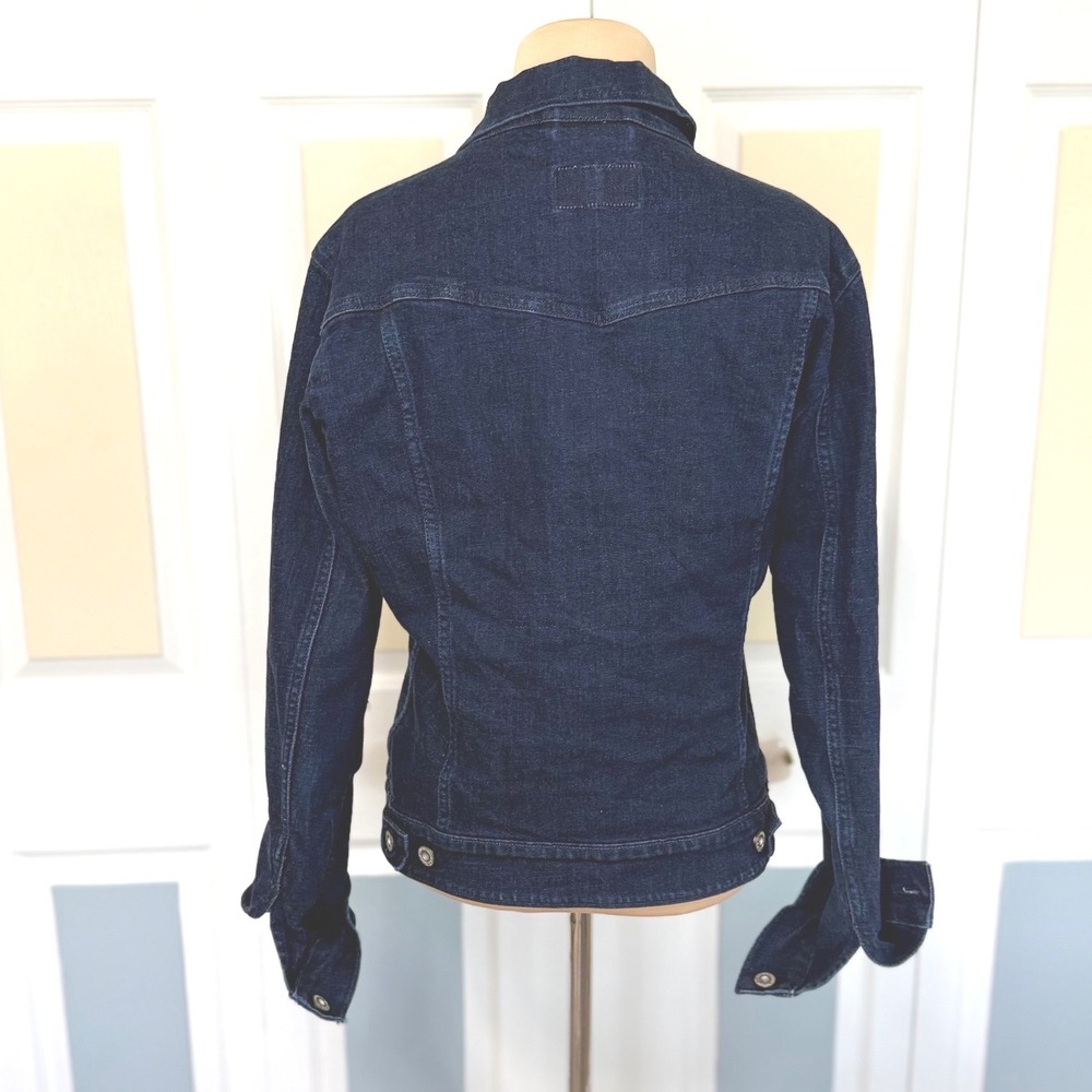 Levis Womens Trucker Jacket Dark Indigo Denim Button Up 72273-0001 Size L - Picture 4 of 11